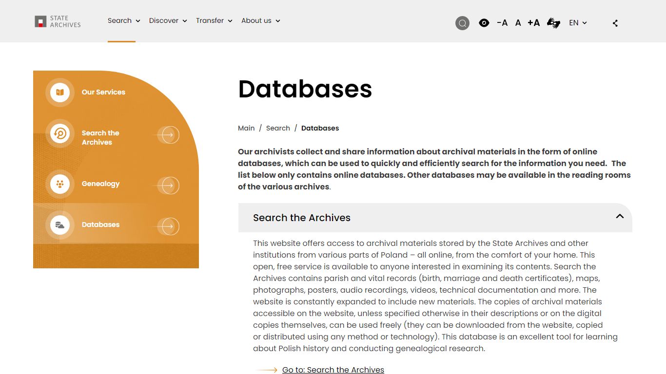 Databases – State Archives