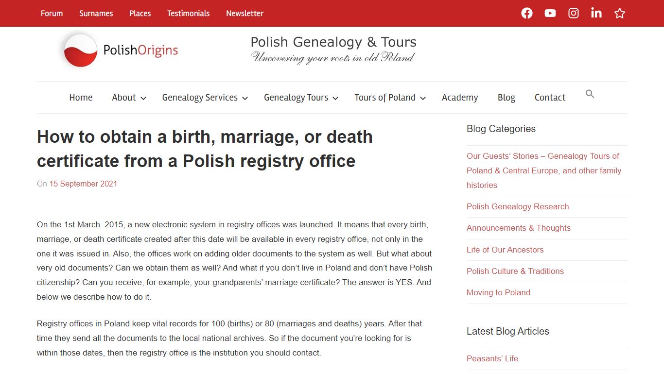 How to obtain a birth, marriage, or death certificate from a Polish ...
